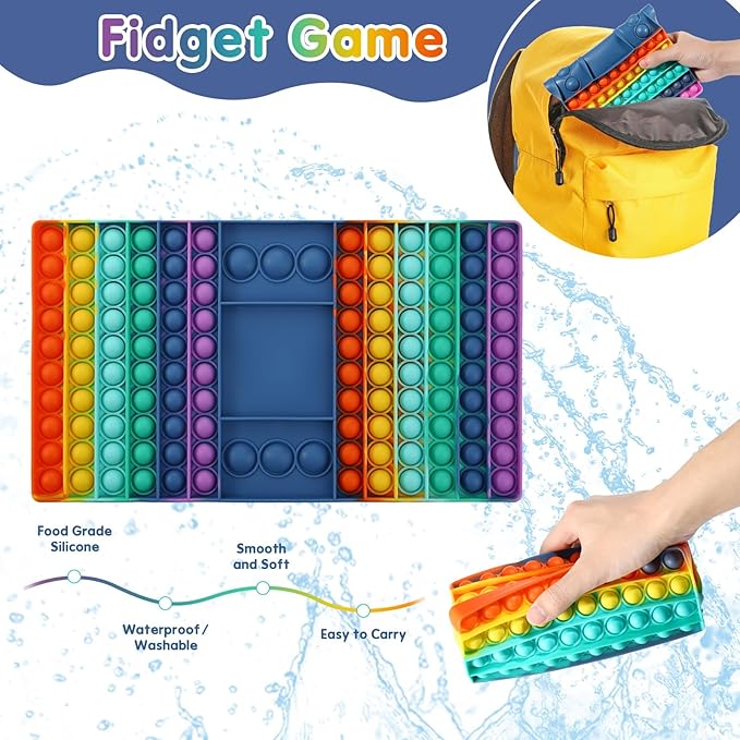 Pop Games Sensory Fidget Toy, Pop Board Math Games for Kids Family Games Multiplication Game, Stress Relief Toys Learning for Girls Boys with Autism Gifts for Grandkids