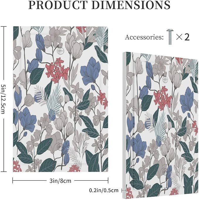 Decorative Switch Plate Covers Boho Green Leaf Floral Combination 1 Gang Light Switch Cover Plate Blank Wall Plate Cover Switchplate Electrical Faceplate for Bathroom Bedroom Home Decor