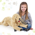 Geosar 15.7" Dog Stuffed Animals Plush, Soft Cuddly Golden Retriever Plush Toys, Large Stuffed Dog Hugging Pillow Gifts for Valentines Kids Girls Boys Birthday
