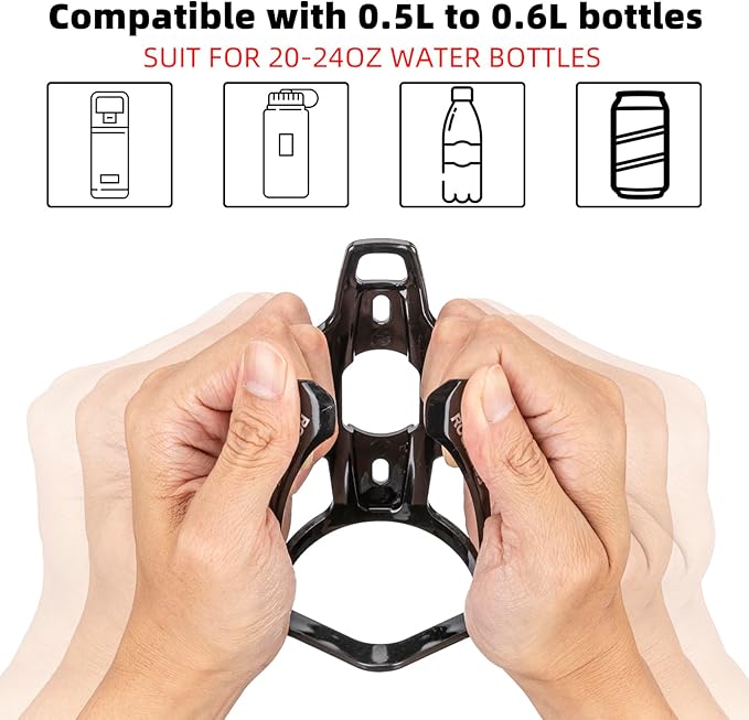 ROCKBROS Bike Water Bottle Holder Ultra-Light Bicycle Bottle Cages with Screws Tool, Universal Bike Cup Holder for Road MTB Mountain Bikes Cycling Accessories（2 Pack）