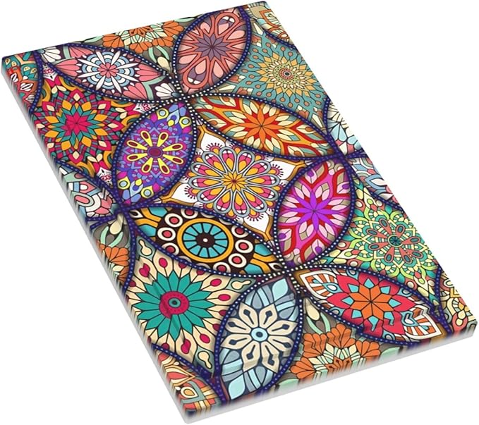 Boho Floral Pretty Colorful Mandala Flowers Light Switch Cover Plate 1 Gang No Device Blank Electrical Wall Plates Faceplate Decorative Switch Plate for Bedroom Living Room Decor