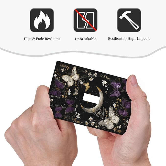 Decorative Light Switch Cover Plate Boho Crescent Moon Butterfly 1 Gang Single Toggle Wall Plate Electrical Outlet Covers Decorate Switch Plate Cover for Bedroom Home Decor