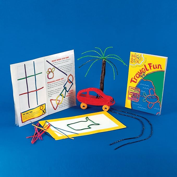 WikkiStix Travel Fun Pak, 24 Wikki Stix and 8-Page idea Booklet and playboard, Made in The USA! (Pack of 2)