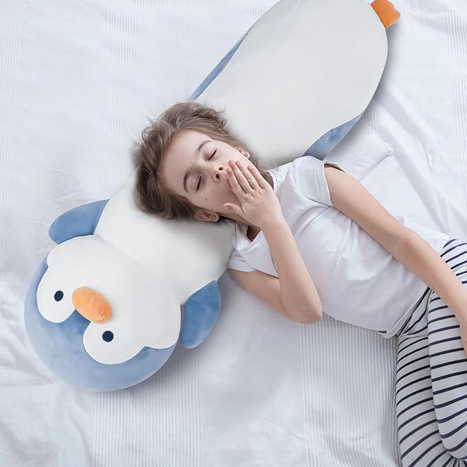 Dalmao 22 inch Long Penguin Body Pillow for Kids, Big Penguin Stuffed Animal Plush Toys, Cute Cuddle Pillow Gift for Kids, Girls, Girlfriends, Birthday