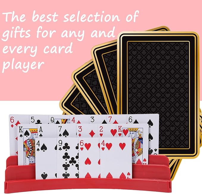 Three-Layer Design Playing Cards Holders，Playing Card Holder for Kids Adults Hands Free Card Holder for Family Card Game Nights Poker Parties