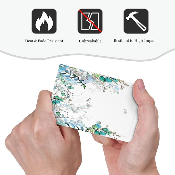 Decorative Light Switch Plate Covers Bohemian Green Eucalyptus Leaf Pine Leaves 1 Gang No Device Switch Cover Plate Single Blank Wall Plate Switchplate Electrical Faceplate