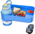 Kids Car Seat Tray, Travel Tray with Cup Holder for Toddler Baby, Kids Car Seat Food Snack Organizer for Road Trip, Stroller Snack Organizer Travel Must Haves Toddler Must Haves (Blue, 1 Pack)
