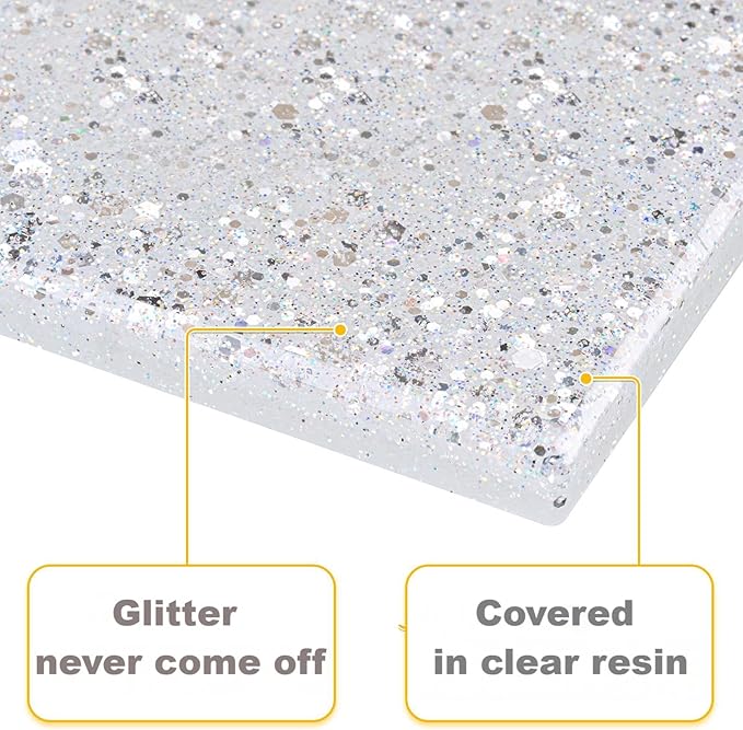 Silver Shining Light Switch or Outlet Covers - Sparkling Mirror Finish for Girls Room,Wall Decor - 1-Gang Rocker 5.10''x3.15''