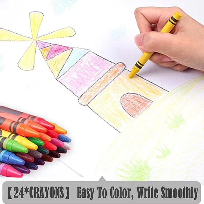 DLUCKY 208 PCS Art Supplies, Drawing Art Kit Adults Art Set with Double Sided Trifold Easel, Oil Pastels, Crayons, Colored Pencils, Watercolor Pens Gift for Girls Boys Artist,Black