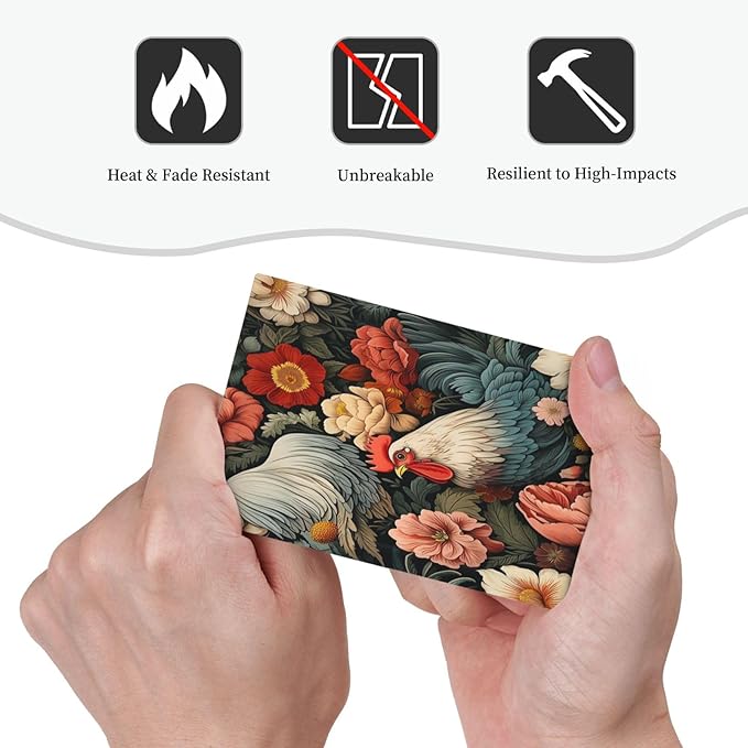 Light Switch Cover Plate Rooster Flowers Red White Chicken Floral 1 Gang No Device Blank Electrical Wall Plates Faceplate Decorative Switch Plate for living Room Farmhouse Decor