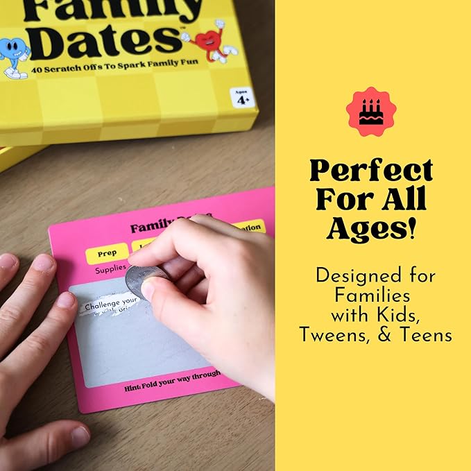 Happy Duo Family Dates 40 Scratch Off Cards – Summer Activities for Kids & Tween – Family Games for All Ages from Kids