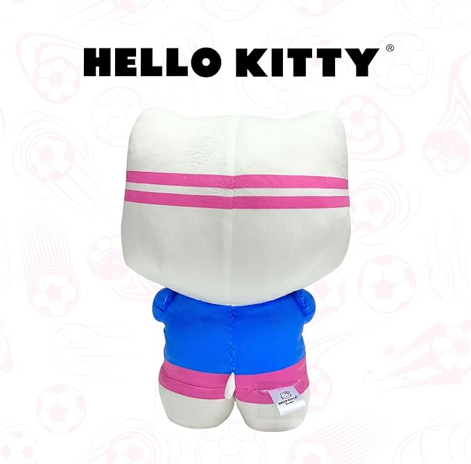 Hello Kitty Sports Soccer Plush Cuddle Pillow Buddy, Kids Bedding Super Soft Kawaii Pillow, 16.5" Tall, 2026 World Soccer Tournament (Officially Licensed Product) by Franco Collectibles