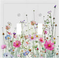 Decorative Switch Plates Boho Colorful Flowering Plant Wild Flower 2 Gang Double Toggle Outlet Light Switch Cover Wall Plate Electrical Faceplate For Bed Room Living Room Decor