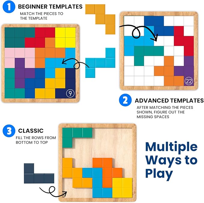 Dementia Activities for Seniors, Memory Games for Seniors with Alzheimers, Wooden Tiles Matching Puzzle Game, Dementia Products for Elderly Adults, Brain Exercise Gift for Parents or Nursing Home