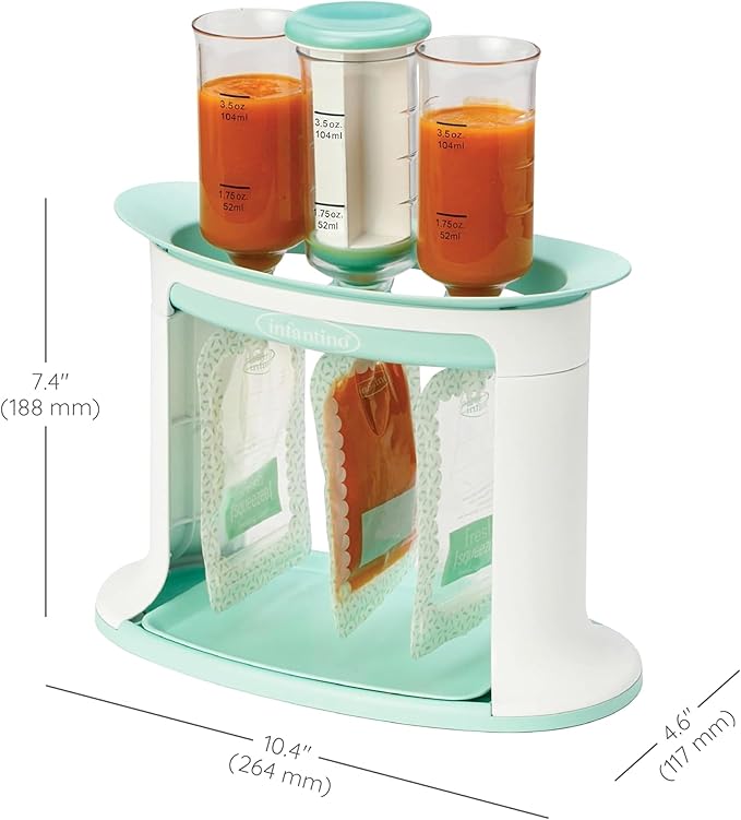 Infantino Squeeze Station for Homemade Baby Food, Pouch Filling Station for Puree Food for Babies and Toddlers, Dishwasher Safe and BPA-Free