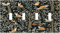 Light Switch Covers Fairy Forest Animals Fox Squirrel Flower Quad Toggle Electrical Faceplate 4 Gang Wall Plate Decorative Switch Plates For Bed Room Farmhouse Decor
