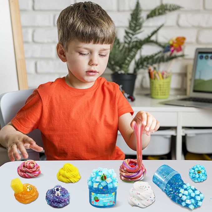 13 Pack Crunchy Slime kit,DIY Butter Slime,Stress Relief Toys,Craft Toy, for Girl and Boys Party Favors,Easter Basket Fillings