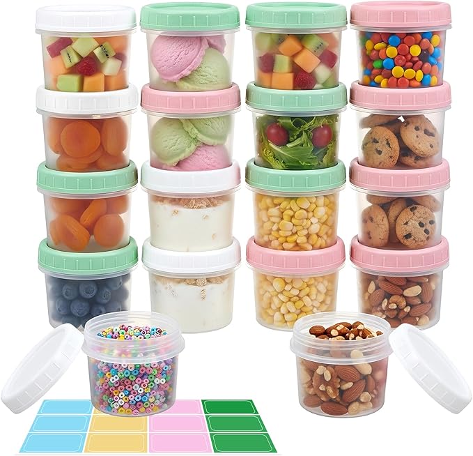 ASEVAT 18 Pack 6.8 oz Food Storage Containers with Twist Lids – Leakproof BPA-Free Soup Containers, Microwave/Dishwasher Safe Freezer Containers for Meal Prep, Leftovers & Takeout