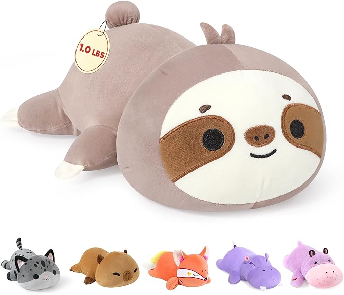 Onsoyours Original Weighted Sloth Plush, Cute Hugging Sloth Weighted Stuffed Animal, Soft Collectible Plushies Pillow Toy Gift for Kids & Adults (9.8", 1.0Lbs)