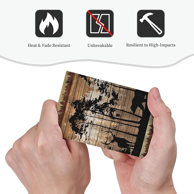 Rustic Mountain Forest Antler Elk Black Bear Deer Silhouettes Woodland Hunting Animals 1-Gang No Device Blank Wallplate Jumbo Size Unused Outlet and Light Switch Cover Decorative Plug Face Plate Cover