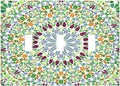 Mandala Flower Abstract Round Mosaic Floral Decorative Switch Plates 3 Gang Wall Plate Triple Toggle Light Switch Cover Faceplate Electrical Wall Panels for Bedroom Living Room Decor