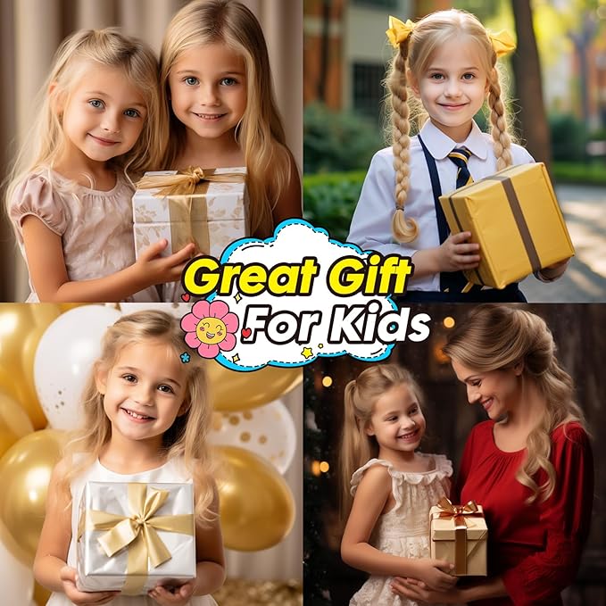 Washable Markers Set with Glitter Pencil Case, Art Supplies for Kids Ages 4-6-8, Arts Crafts Travel Coloring Kit for Girls 4 5 6 7 8 Year Old Birthday Gifts