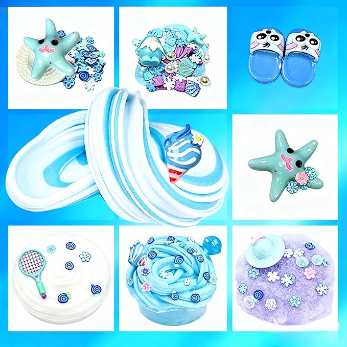8 Pack Summer Butter Slime Kit for Girls and Boys,Party Favors Stretchy and Non-Sticky, Stress Relief Toy,Soft DIY Slime for Kids Birthday Gift Christmas Stocking Stuffers