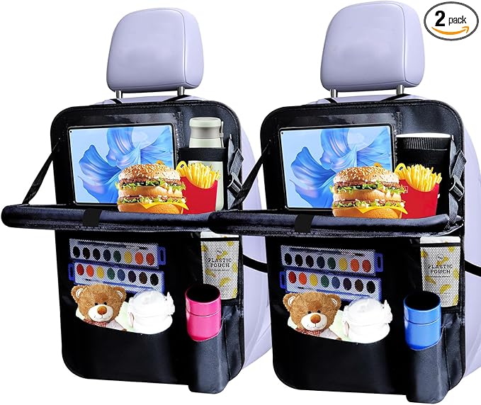Backseat car organizer(2-Pack),9 storage pockets, car organizer with tablet holder,Car travel essentials for long trips，Car organizers and storage