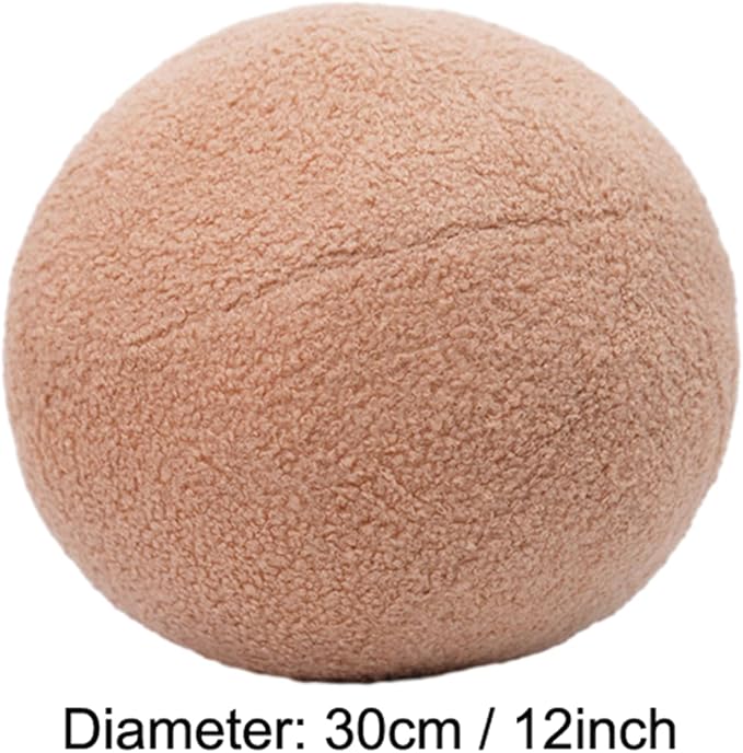 12 Inch Round Hugging Pillow Plush Toy Soft Plushies Throw Pillow Kids' First Plush Toys for Home Decor Or Gift for Kids and Lovers (Beige)