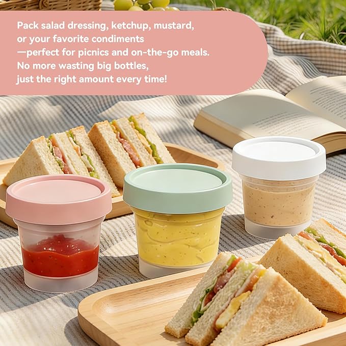 ASEVAT 12 Pack 3.34 oz Food Storage Containers with Twist Lids – Leakproof BPA-Free Soup Containers, Microwave/Dishwasher Safe Freezer Containers for Meal Prep, Leftovers & Takeout