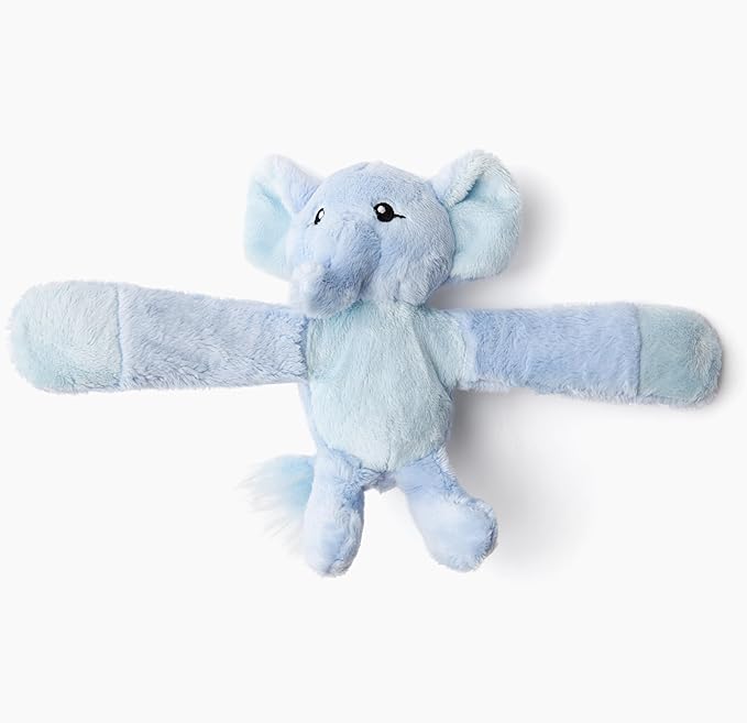 HUGIMALS Hug Babies Emory the Elephant Cute Mini Plush Stuffed Animal Bracelet for Kids | Soft & Cuddly Portable Comfort Adorable On-The-Go Companion for Travel School & Adventures Ages 2+