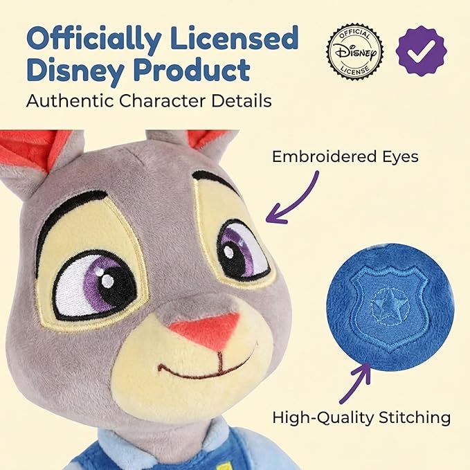 Jay Franco Plush Pillow Buddy – 25 Inch Ultra-Soft Stuffed Character Plushie & Cozy Pillow, Official Licensed Zootopia Product, Multi – Judy Hopps