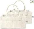 Mr. Pen- Baby Diaper Caddy Organizer, 2 Pack, Beige, Baby Caddy Organizer with Handle, Compact Size, Collapsible & Portable