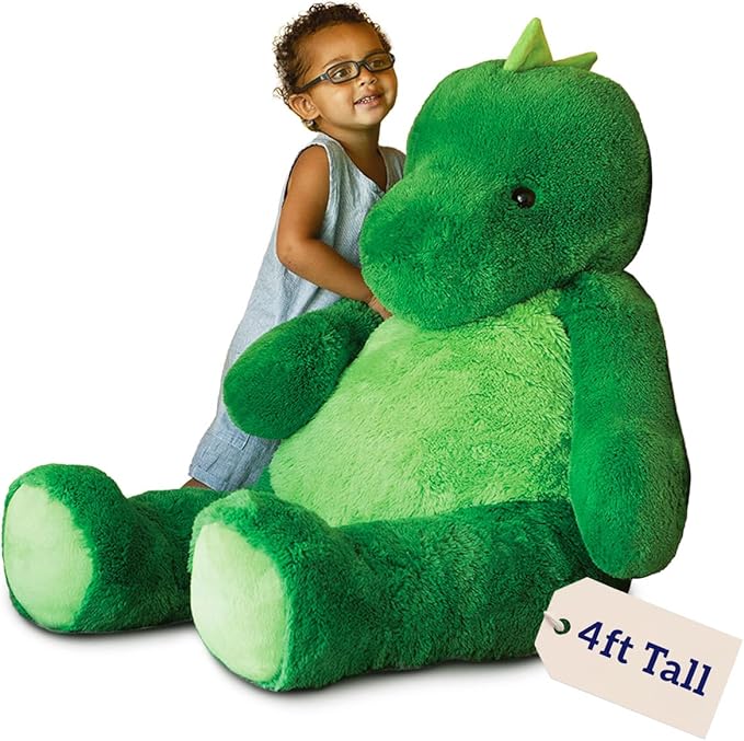 Vermont Teddy Bear Giant T-Rex Stuffed Animal | 4 Foot Dinosaur Plush Toy from Giant Cuddle Collection for Kids and Adults | Hand Finished in Vermont USA