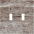 Light Switch Cover Plate Rustic Dark Grey Wood Plank Vintage Texture 2 Gang Double Switch Plate Covers Toggle Wallplate Decorative Outlet Covers Electrical Switchplate for Farmhouse Home