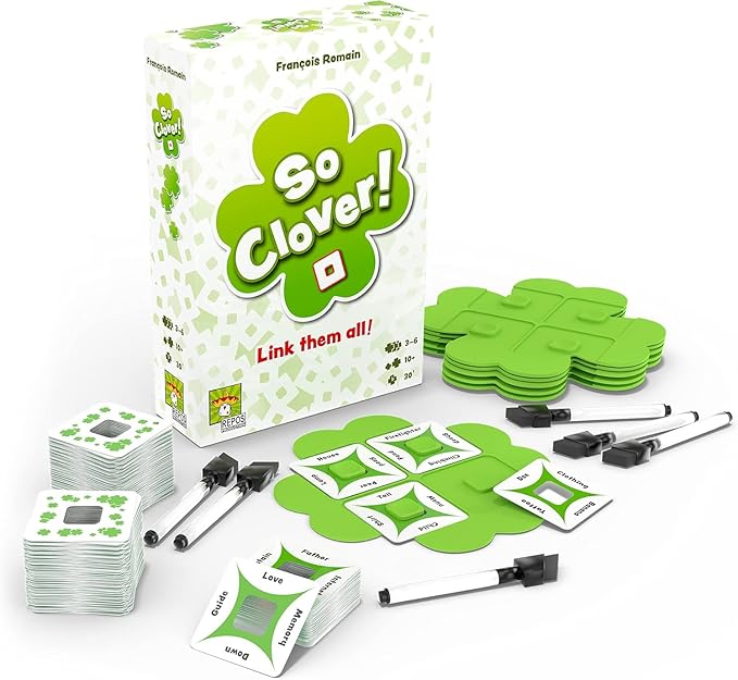 Asmodee So Clover! Party Game - Cooperative Word Association Board Game for Ages 10+, 3-6 Players, 30 Min Playtime