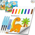 TECJOE 3 Pack Paint with Water Coloring Books for Toddlers, Mess Free Watercolor Painting Set with 6 Brushes, Travel Art Craft Activities Toys Birthday Gifts for Kids Ages 3-8, Traffic, Sea & Dinosaur