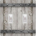 Rustic Cabin Wooden Texture 2-Gang Double Toggle Switch Plate, Gray Wood Wall Plate for Cabin, Lodge, Farmhouse & Bedroom