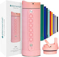 Elemental Iconic Kids Water Bottle for School - 100% Leak-Proof Insulated Water Bottles with Straw Lid & Pop-It Handle for Boys & Girls - Triple-Wall Insulated & BPA-Free, 14oz – Rose