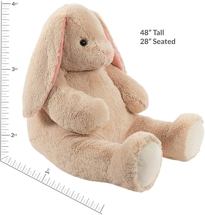 Vermont Teddy Bear Giant Easter Bunny Stuffed Animal | 4 Foot Bunny Plush Toy | Jumbo Emotional Support Plush for Kids and Adults | Crafted in the USA