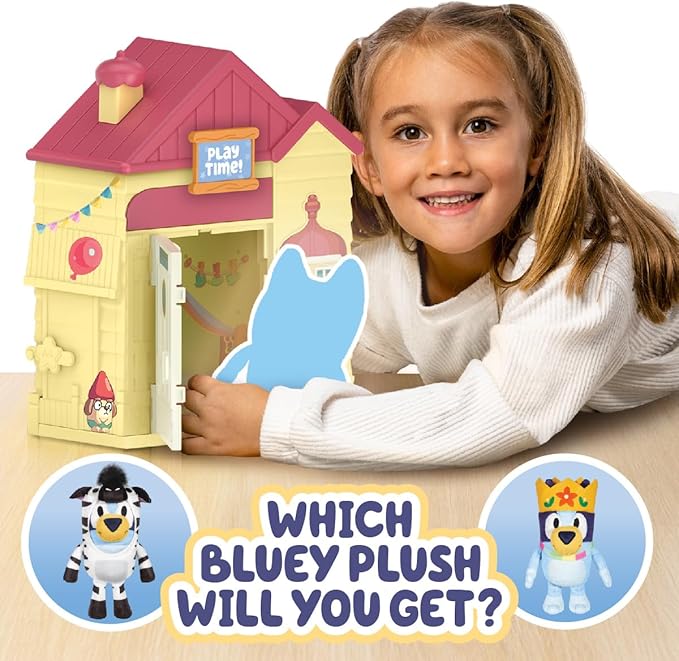 Bluey’s Play Date Plush Surprise Toddler House Playset, Durable Toy House with Exclusive Cuddly Stuffed Toy, Immersive House Toys for Kids of Ages 3+