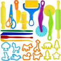 LCY WEDSHI Dough Tool Set, 24 Pcs Dough Tools Sets for Kids Ages 4-8, Dough Accessories Includes Animal Molds, Cutters Roller, Rolling Pins, Safety Scissors, Plastic Knife