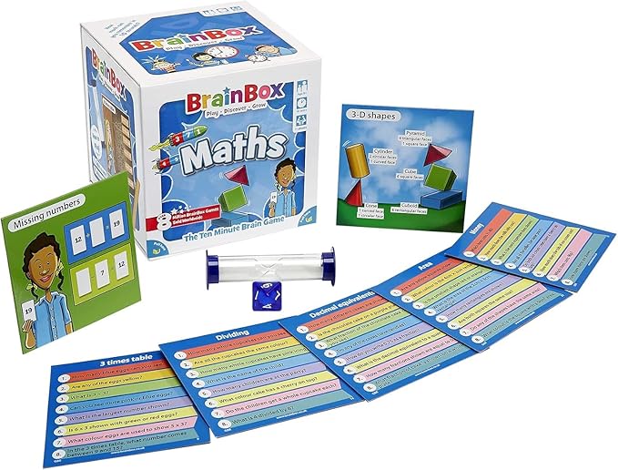 BrainBox Maths Card Game - Memory & Observation, Educational Numeracy Skills, Family-Friendly Trivia for Kids & Adults, Ages 8+, 1+ Players, 10 Minute Playtime, Made by Green Board Games