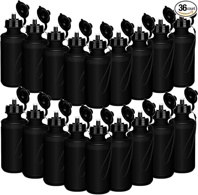 Zubebe 36 Pcs Sports Water Bottles Bulk Squeeze Reusable Bpa-free Plastic Water Bottles End of the Year Gifts Summer Gifts for Students School Travel Hiking Cycling Event Team Gift