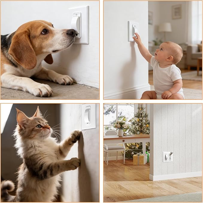 Light Switch Guard, 2 Pack Light Switch Lock, Light Switch Cover Guard, Child Proof Light switch cover, Prevent Children and Adults from Accidentally Turning Your Lights on or off (White)