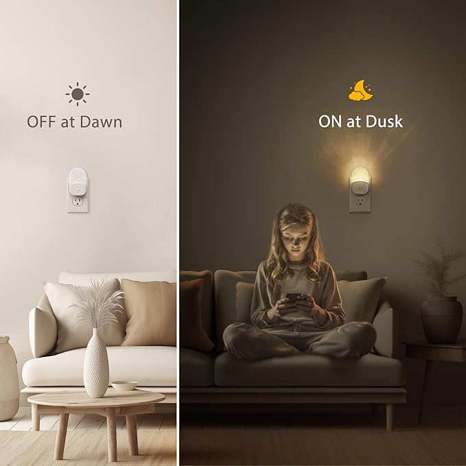 Briignite Bubble Night Light Plug in, LED Acrylic Night Light, 2 Pack, Decorative Dimmable Nightlight Dusk to Dawn Sensor, Soft 3000K Warm Nightlight for Bathroom, Hallway, Bedroom