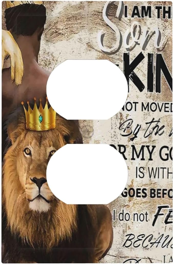 Quotes African Man Afro Lion 1 Gang Outlet Plate Covers Decorative Single Duplex Wall Plate Electrical Receptacle Light Switch Cover Electric Switchplate Country Decor