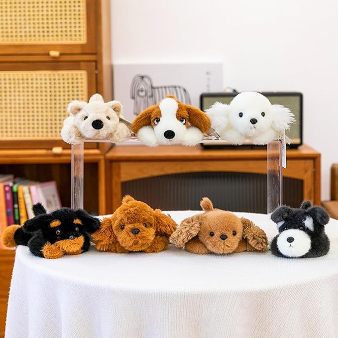 PEACH CAT Golden Retriever Dog Stuffed Animal Cute Puppy Plushies Small Plush Toys Gifts for Kids Brown