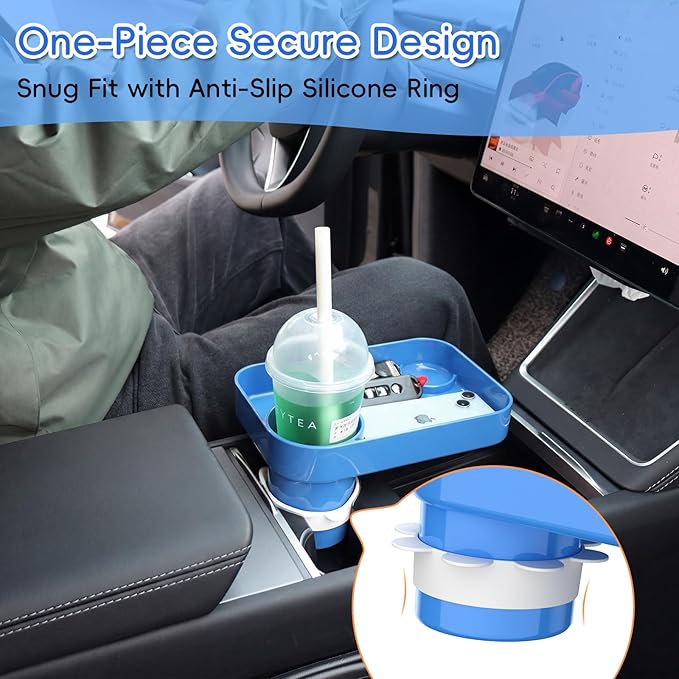 Kids Car Seat Tray, Travel Tray with Cup Holder for Toddler Baby, Kids Car Seat Food Snack Organizer for Road Trip, Stroller Snack Organizer Travel Must Haves Toddler Must Haves (Sky Blue, 2 Packs)