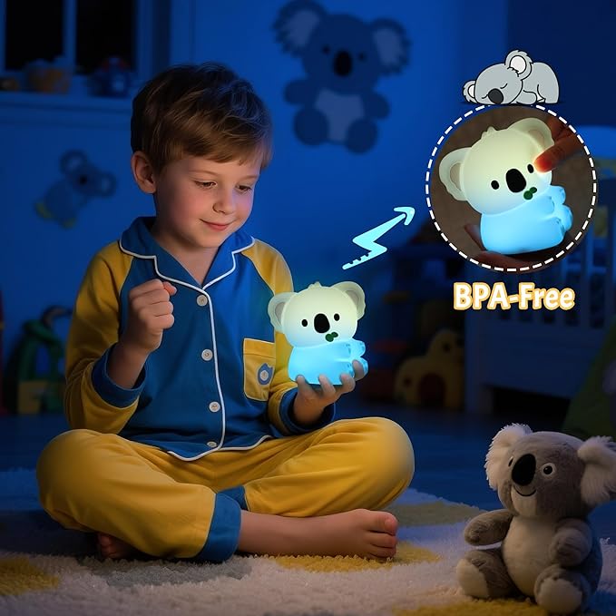 CoolGift Mart Koala Gifts, Cute Koala Silicone Night Light, Touch Control & Timer, USB Rechargeable, Suitable for Breastfeeding Reading Working Sleep for Baby Kids Teens Adults